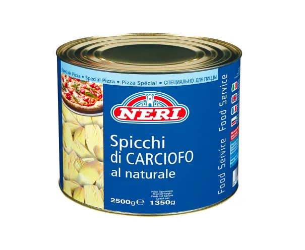 CARCIOFI SPICCHI  2500 GR LATTA AL NATURALE NERI