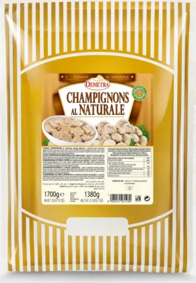 FUNGHI CHAMPIGNON AL NATURALE DEMETRA BUSTA KG 1.700