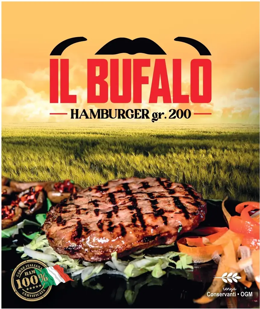 HAMBURGER DI BUFALO 200 GR X 12 PZ A CT