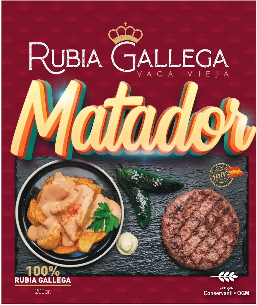 HAMBURGER DI RUBIA GALLEGA 200 GR X 12 PZ A CT