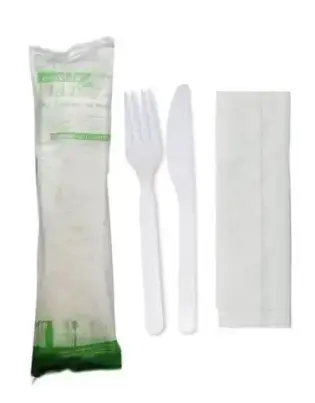 BIS POSATE + TOVAGLIOLO 2V BIO-ECO C-PLA PZ 250