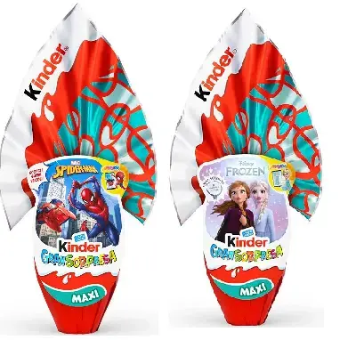 E263- PASQUA MIX KINDER MAXI SURPRISE SPIDERMAN/FROZEN 220G X4 PZ