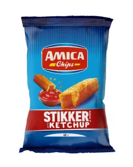 [AMCHIPS054] PATATINE STIKKER KETCHUP GR 40 X 24 PZ AMICA CHIPS