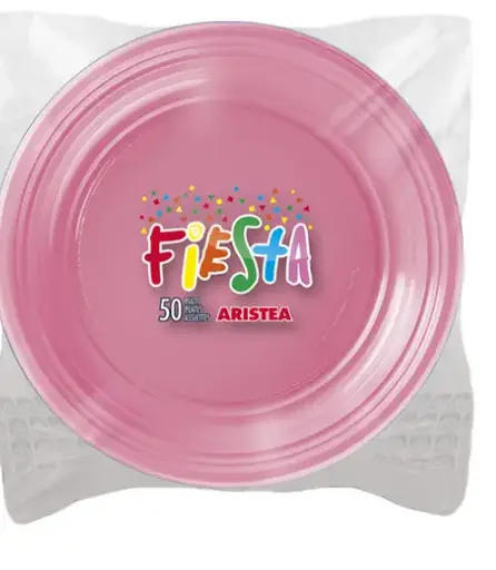 [X002557] PIATTI DESSERT ROSA DOPLA PZ 50